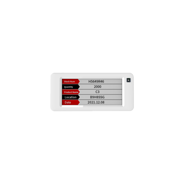 Opticon SE-290 displays mounted on shelf edges showing location and item data