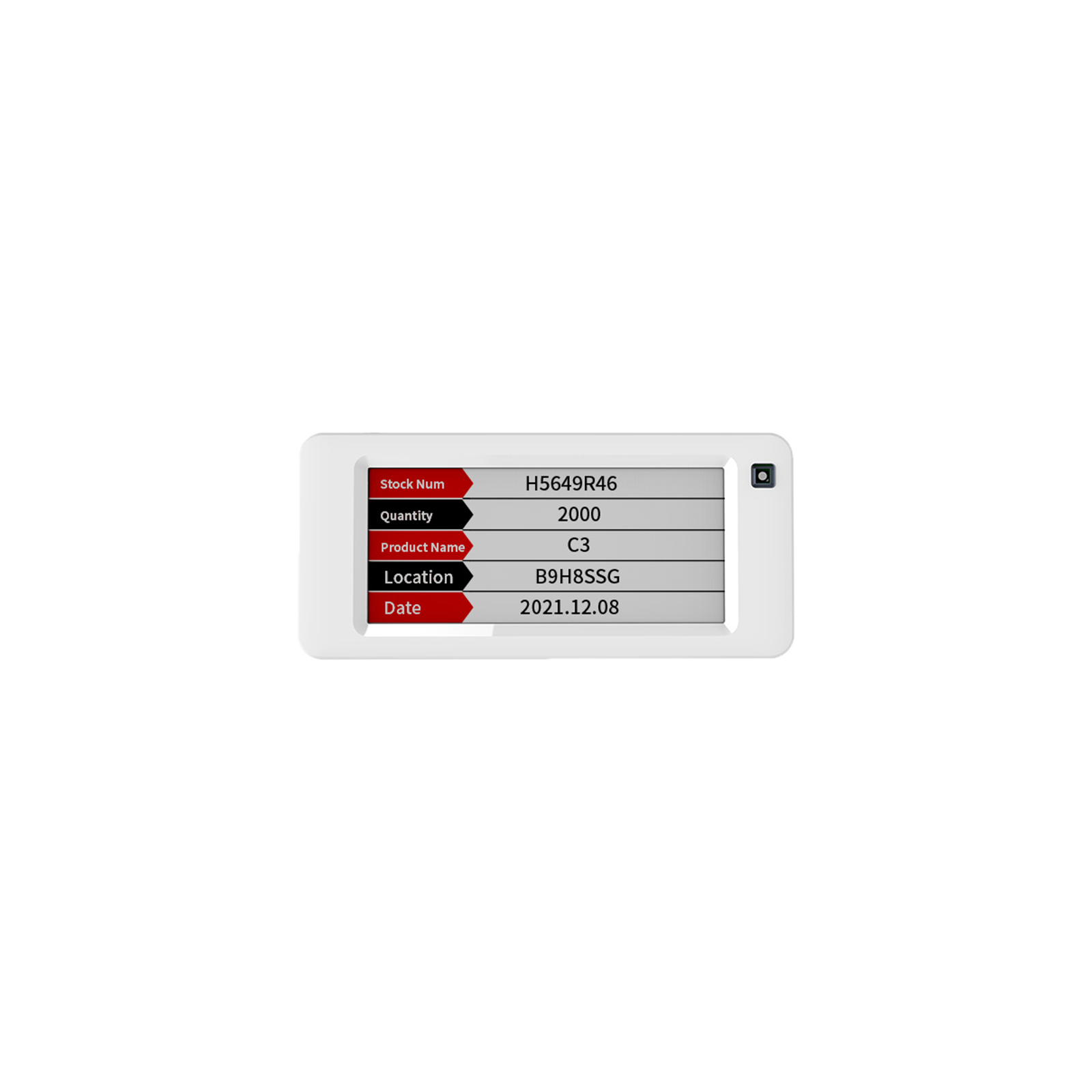 Opticon SE-290 displays mounted on shelf edges showing location and item data