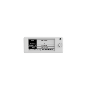 Opticon SE-290A e-paper labels on a fresh produce display showing potato varieties and prices